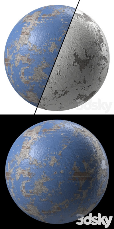 Plaster Materials 29- Painted Wall By Bricks, sbsar | Pbr | 4k | seamless